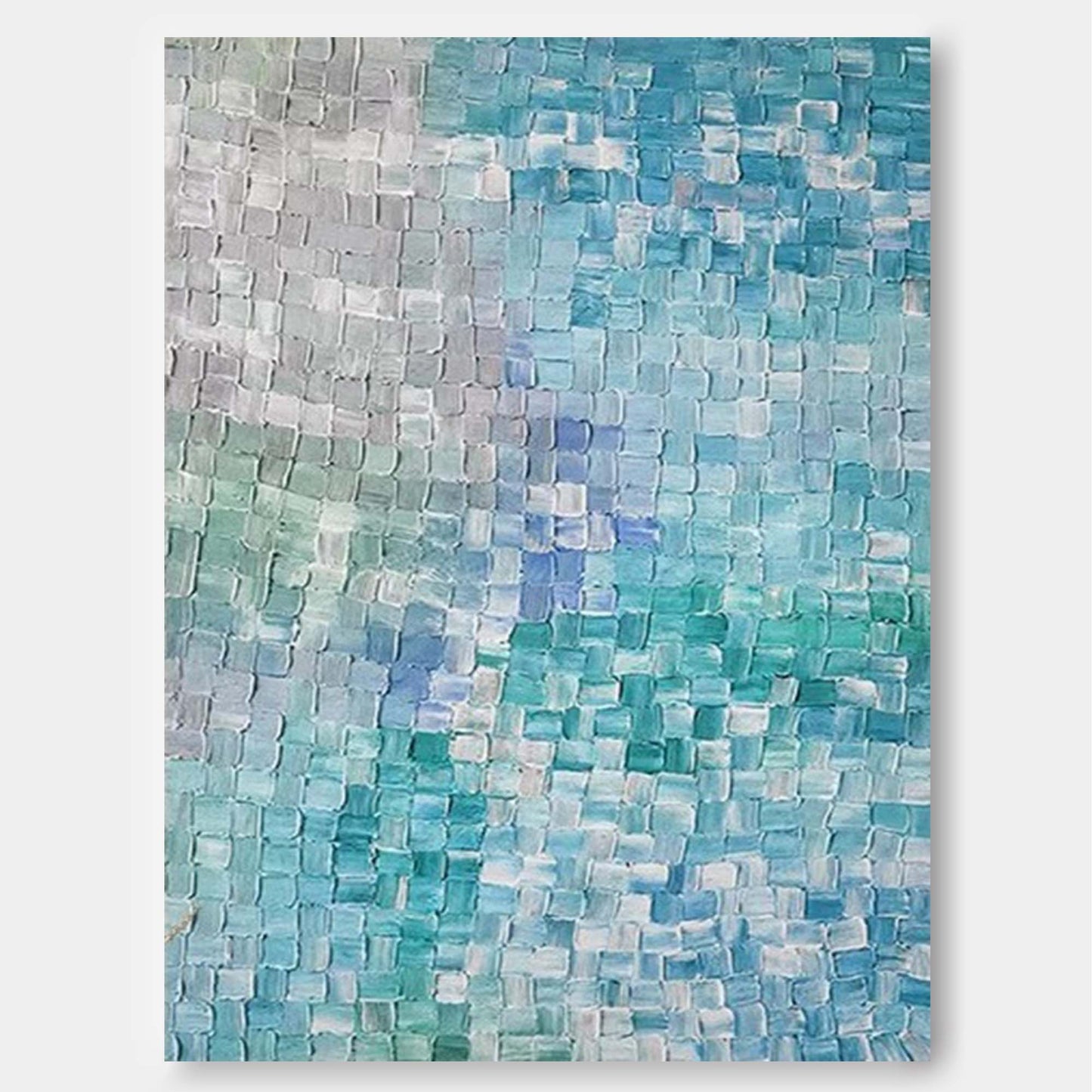 Serene Blue Abstract Oil Painting for Modern Home Decor