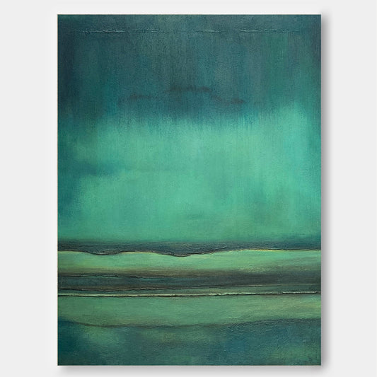 Serene Minimalist Oil Painting – Tranquil Abstract Canvas Art for Modern Decor