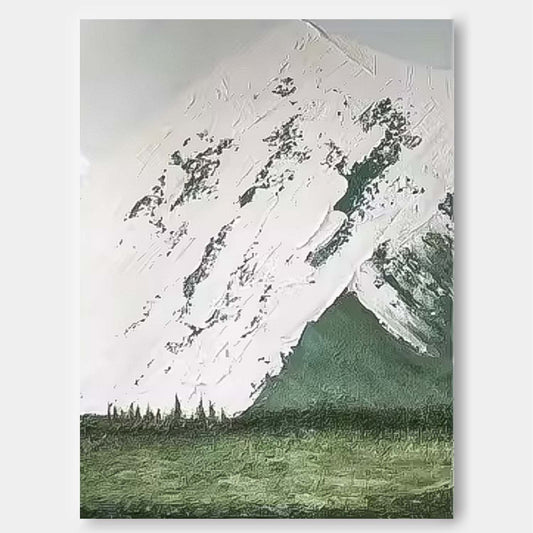 Majestic Mountain Landscape Oil Painting for Tranquil Home Décor