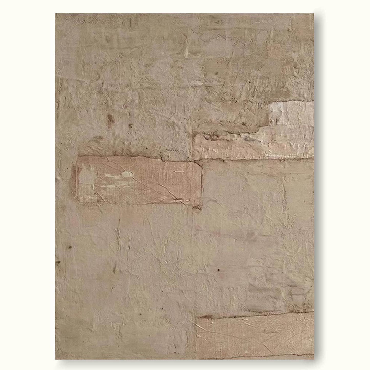 Neutral Tones Minimalist Abstract Oil Painting for Modern Home Decor