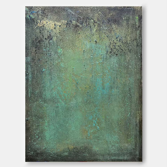 Serene Green Abstract Oil Painting for Modern Home Decor and Art Lovers