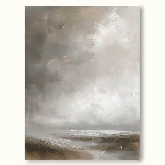 Serene Coastal Landscape Oil Painting for Tranquil Home Decor