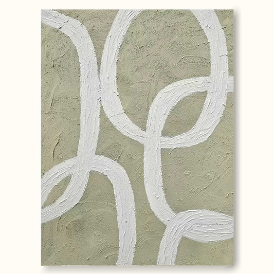 Contemporary Minimalist Line Art Oil Painting for Modern Home Decor