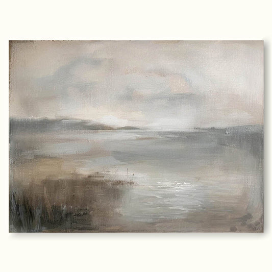 Serene Coastal Landscape Oil Painting for Tranquil Home Decor