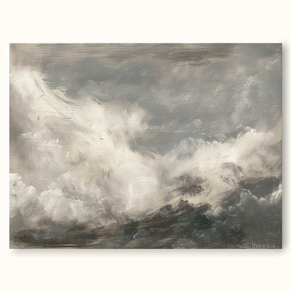 Serene Vintage Abstract Clouds Oil Painting for Modern Home Decor