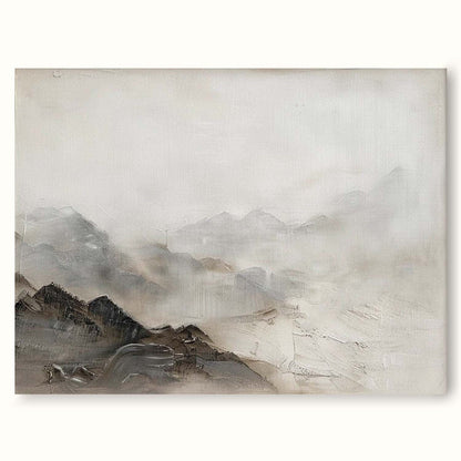 Serene Mountain Landscape Oil Painting for Tranquil Home Decor