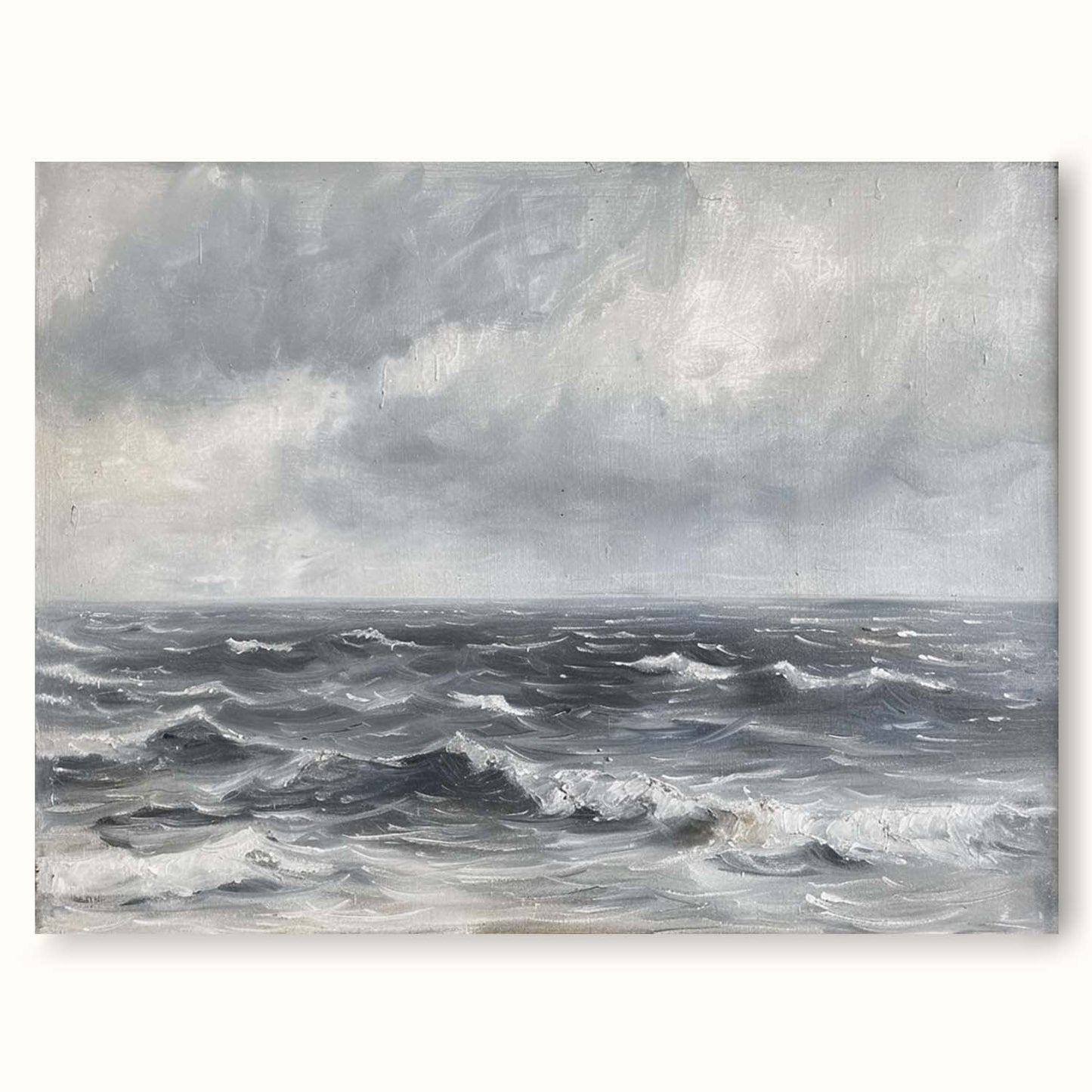 Stormy Ocean Waves Oil Painting - Serene Seascape Art for Coastal Decor