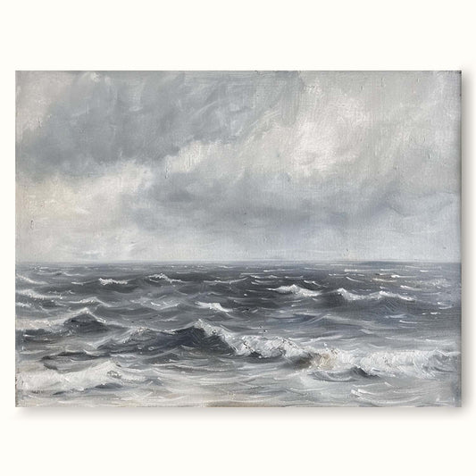 Stormy Ocean Waves Oil Painting - Serene Seascape Art for Coastal Decor
