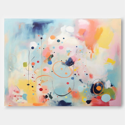 Vibrant Abstract Oil Painting with Colorful Textures and Shapes for Modern Decor