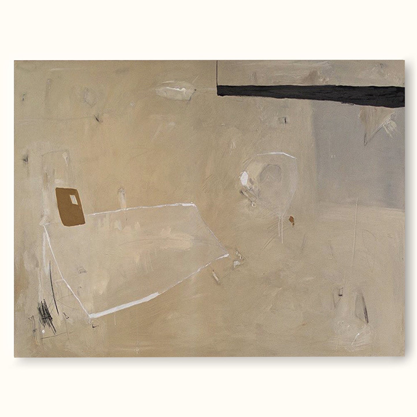 Elegant Minimalist Abstract Oil Painting for Modern Home Decor