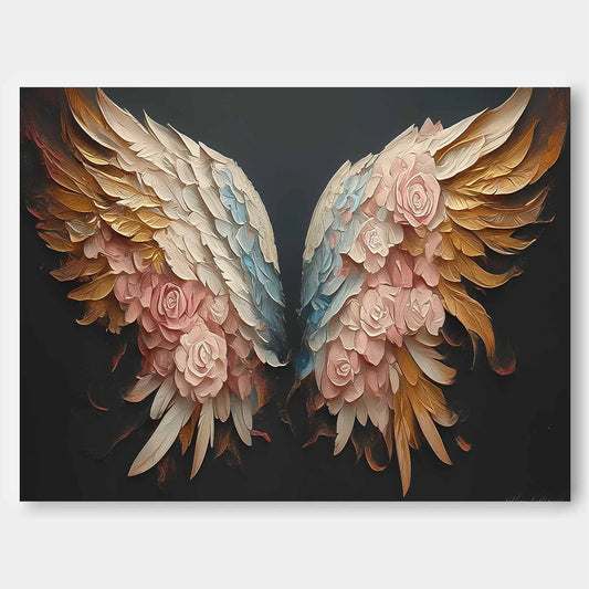 Elegant Floral Winged Artwork for Home Decor