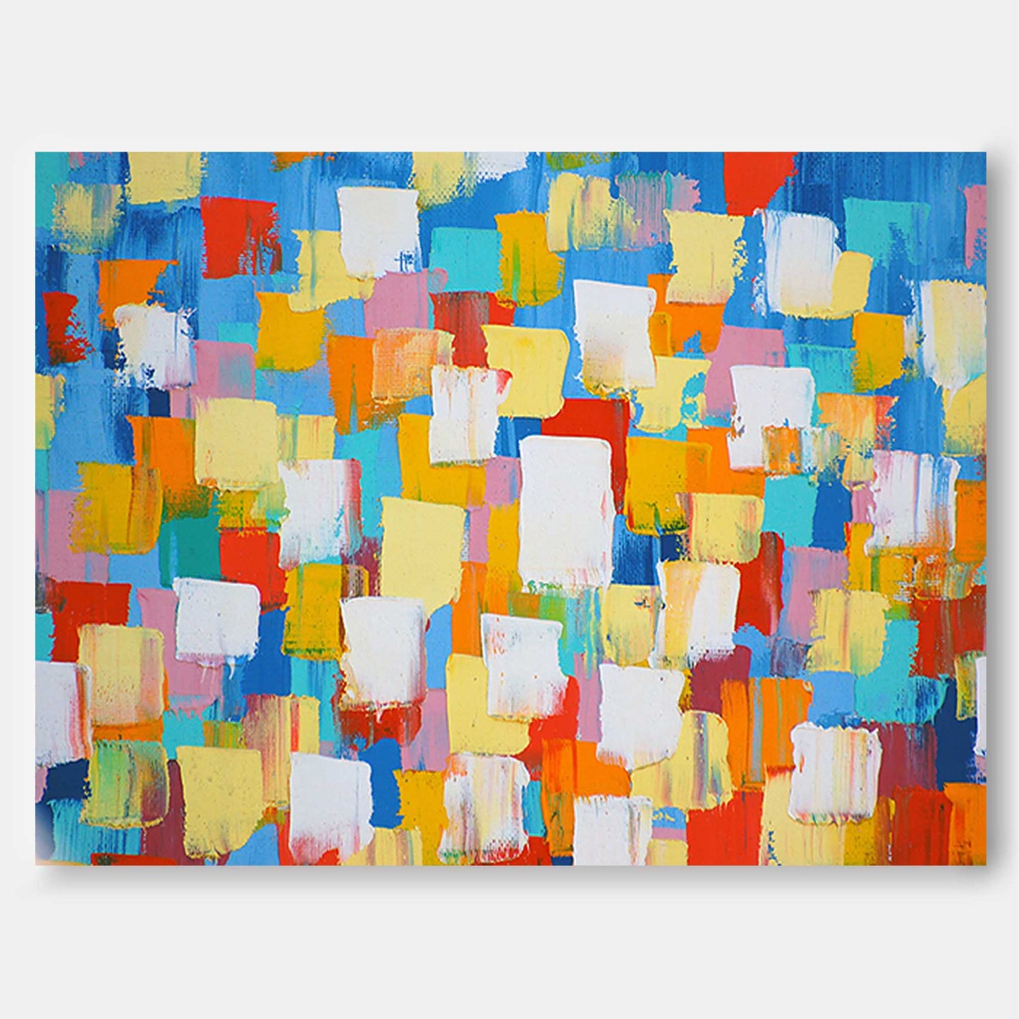 Vibrant Abstract Oil Painting on Canvas – Colorful Modern Wall Art Decor