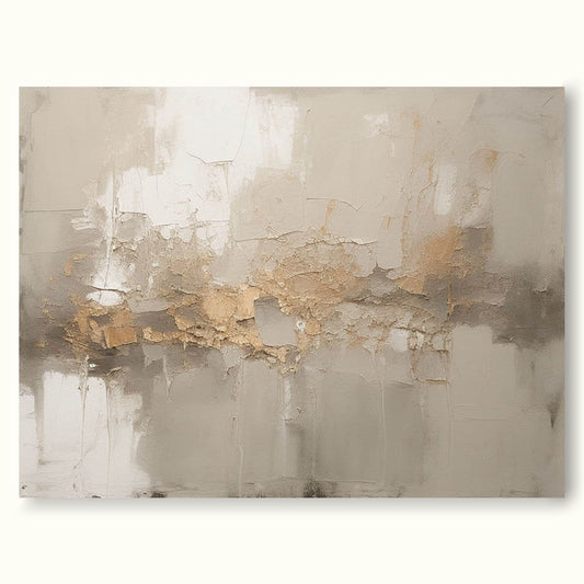 Elegant Minimalist Abstract Oil Painting with Textured Earth Tones