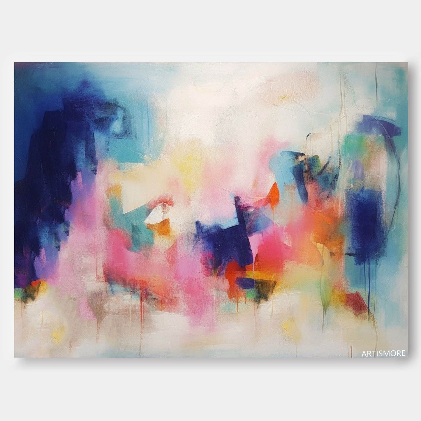 Vibrant Abstract Oil Painting for Modern Home Decor and Artistic Expression