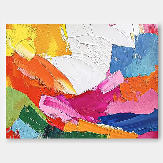 Vibrant Abstract Oil Painting for Modern Home Decor and Art Collectors