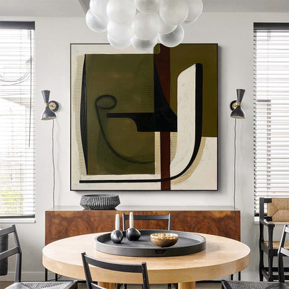 Modern Vintage Abstract Oil Painting for Elegant Home Décor