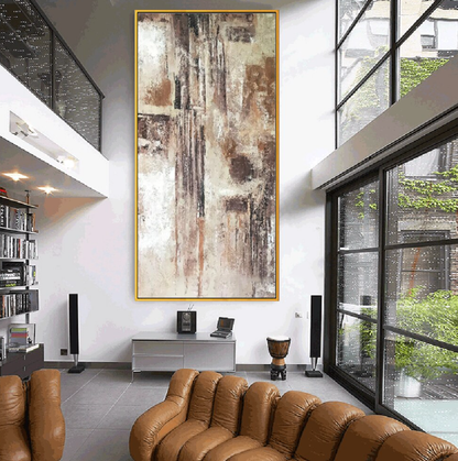 Serene Abstract Desert Rain Oil Painting for Modern Home Decor