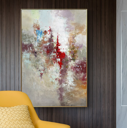 Vibrant Abstract Landscape Oil Painting for Modern Home Decor