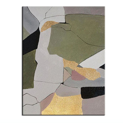 Abstract Harmony in Earthy Tones - Modern Oil Painting for Elegant Home Decor