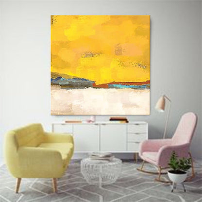 Vibrant Abstract Landscape Oil Painting for Modern Home Decor