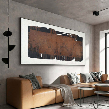 Abstract Brown Landscape Oil Painting for Modern Home Decor