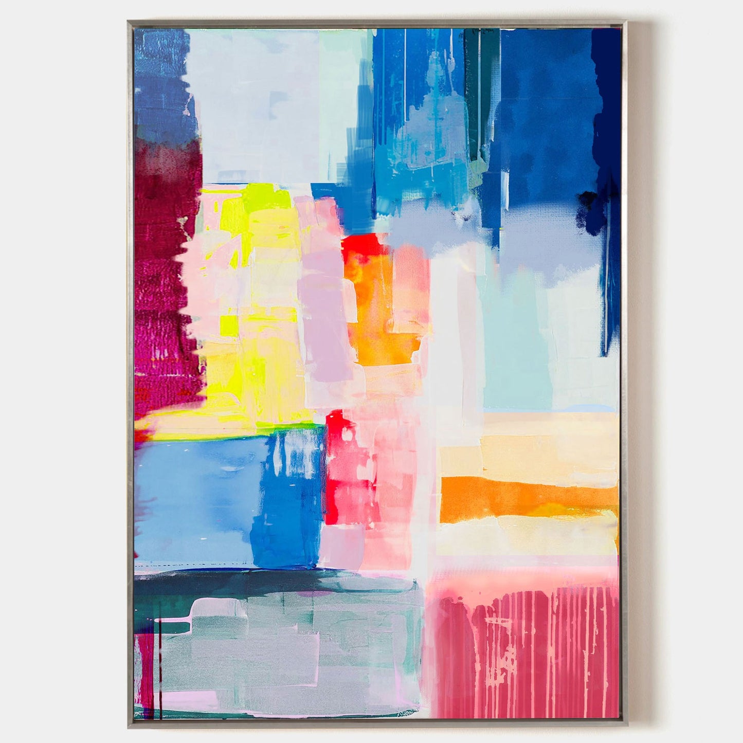 Vibrant Abstract Oil Painting for Modern Home Decor and Colorful Wall Art