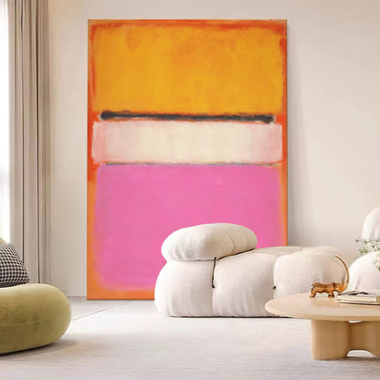 Vibrant Minimalist Oil Painting in Bold Colors for Modern Home Decor