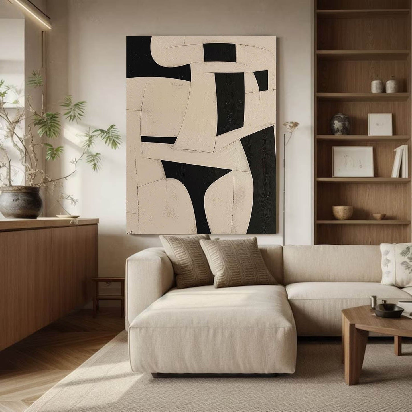 Modern Minimalist Abstract Oil Painting for Stylish Home Decor