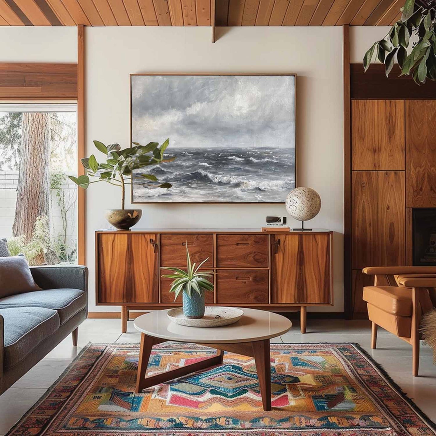Stormy Ocean Waves Oil Painting - Serene Seascape Art for Coastal Decor