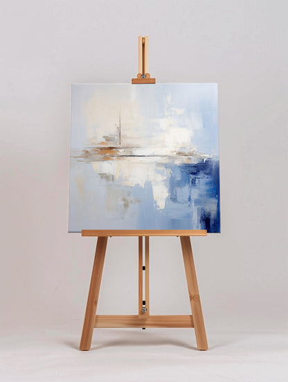 Tranquil Blue Abstract Oil Painting for Modern Home Decor