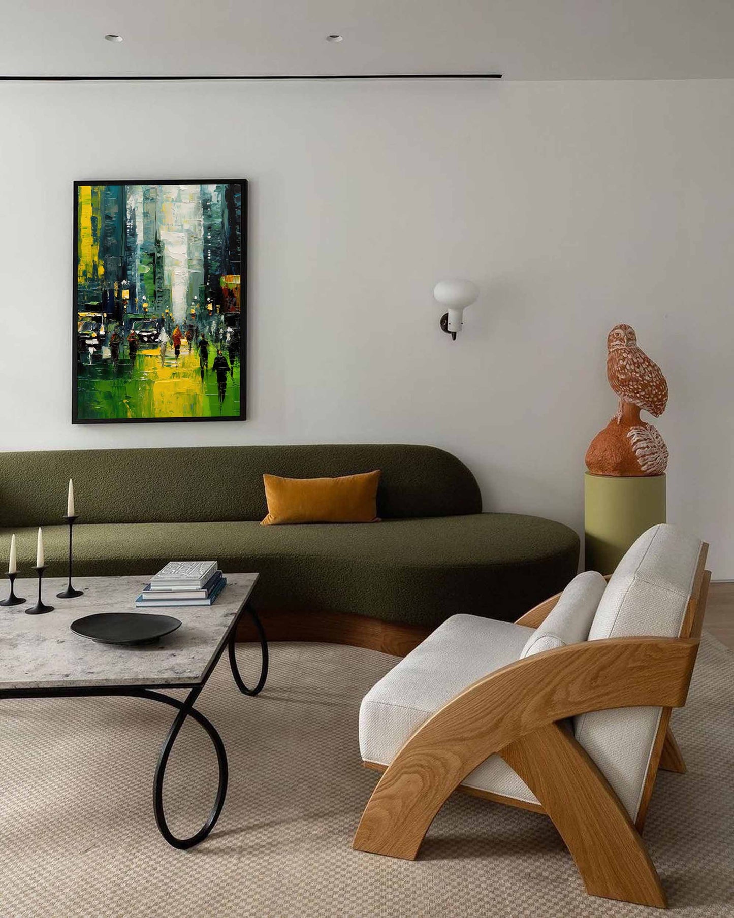 Vibrant Urban Landscape Oil Painting for Modern Home Decor