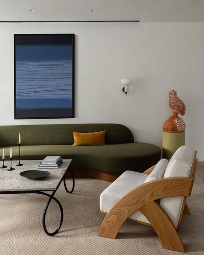 Contemporary Minimalist Blue Oil Painting for Modern Home Decor