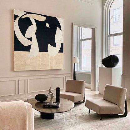 Elegant Minimalist Abstract Oil Painting for Modern Home D√©cor