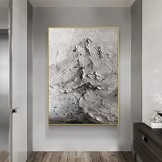 Textured Mountain Landscape Oil Painting - Timeless Depth and Elegance