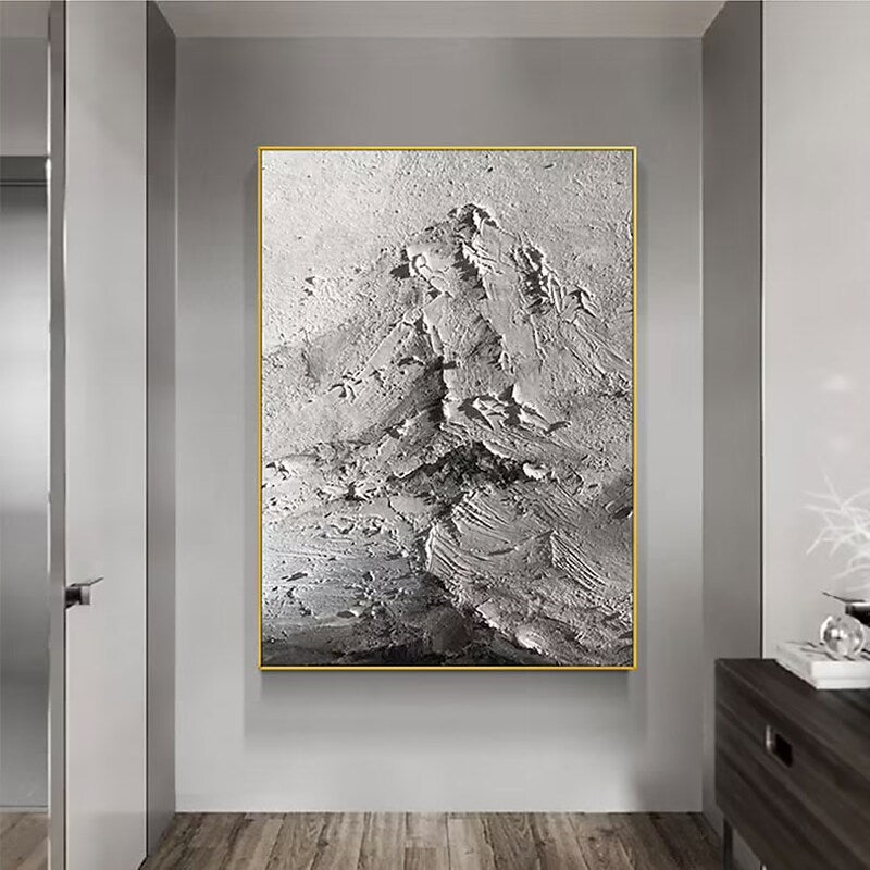 Textured Mountain Landscape Oil Painting - Timeless Depth and Elegance