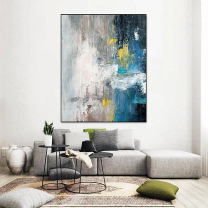 Abstract Oil Painting Inspired by Plato's Cave - Modern Wall Art for Home Decor