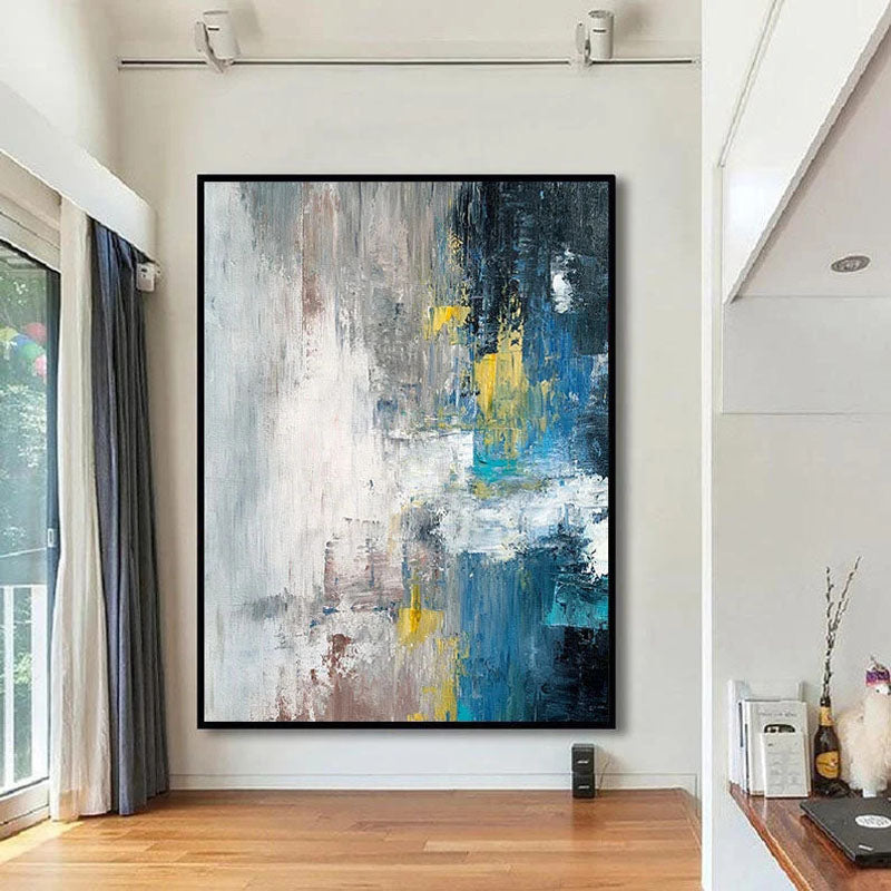 Abstract Oil Painting Inspired by Plato's Cave - Modern Wall Art for Home Decor