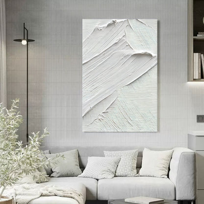 Textured White Oil Painting for Modern Art Decor