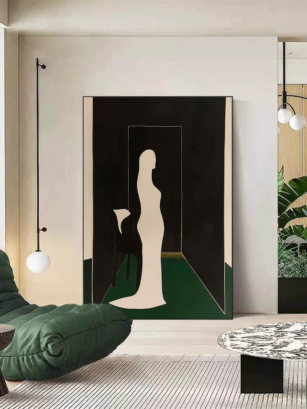 Elegant Minimalist Woman in Contemporary Art for Modern Home Decor