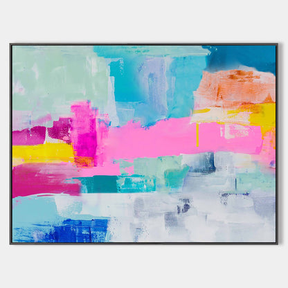 Vibrant Colorful Abstract Oil Painting for Modern Home Decor