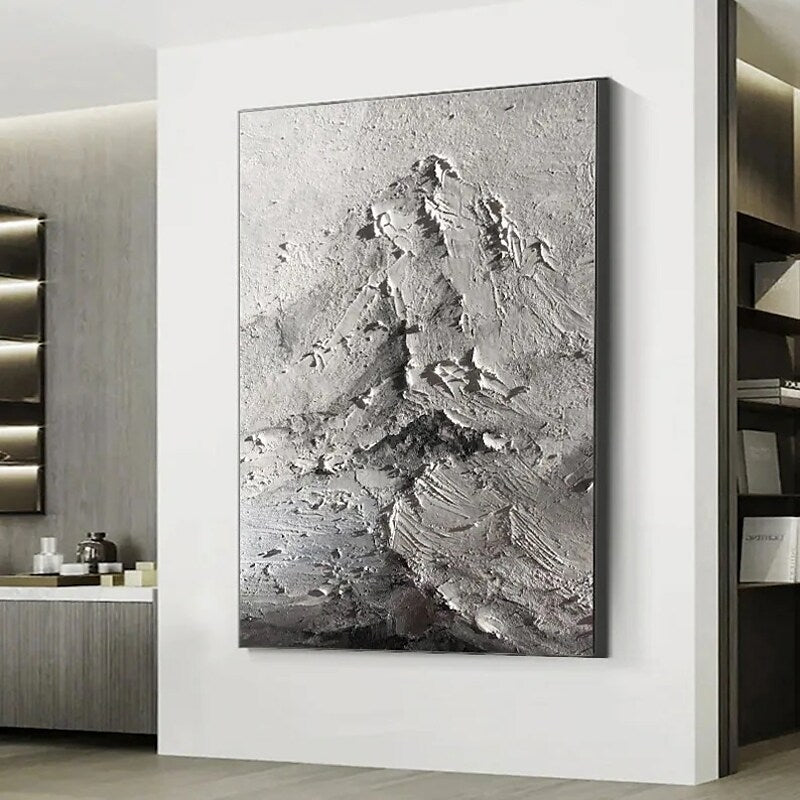 Textured Mountain Landscape Oil Painting - Timeless Depth and Elegance