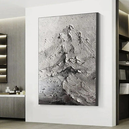 Textured Mountain Landscape Oil Painting - Timeless Depth and Elegance