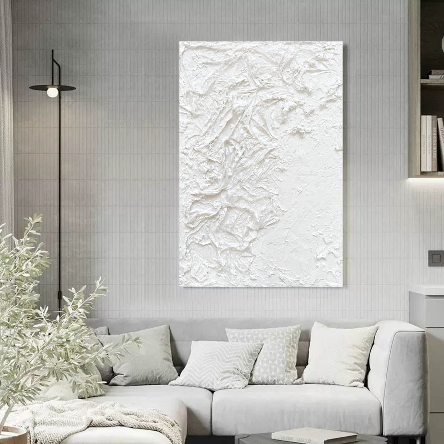 Textured White Abstract Oil Painting for Modern Art Enthusiasts