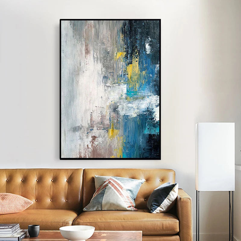 Abstract Oil Painting Inspired by Plato's Cave - Modern Wall Art for Home Decor