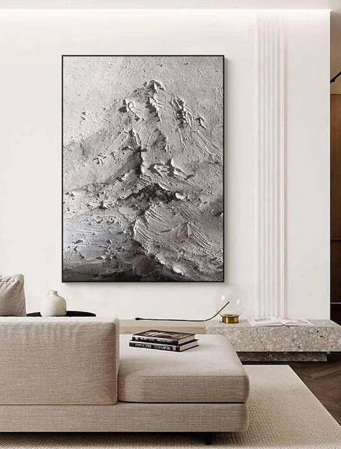 Textured Mountain Landscape Oil Painting - Timeless Depth and Elegance