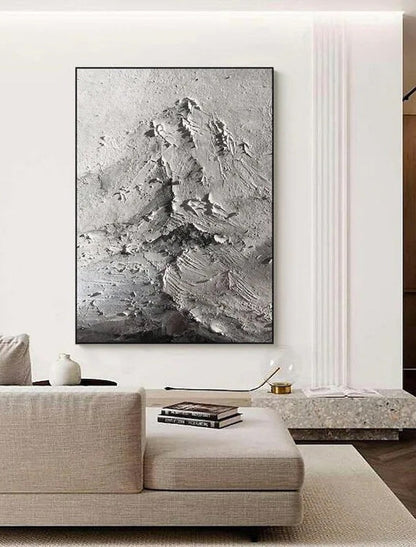 Textured Mountain Landscape Oil Painting - Timeless Depth and Elegance