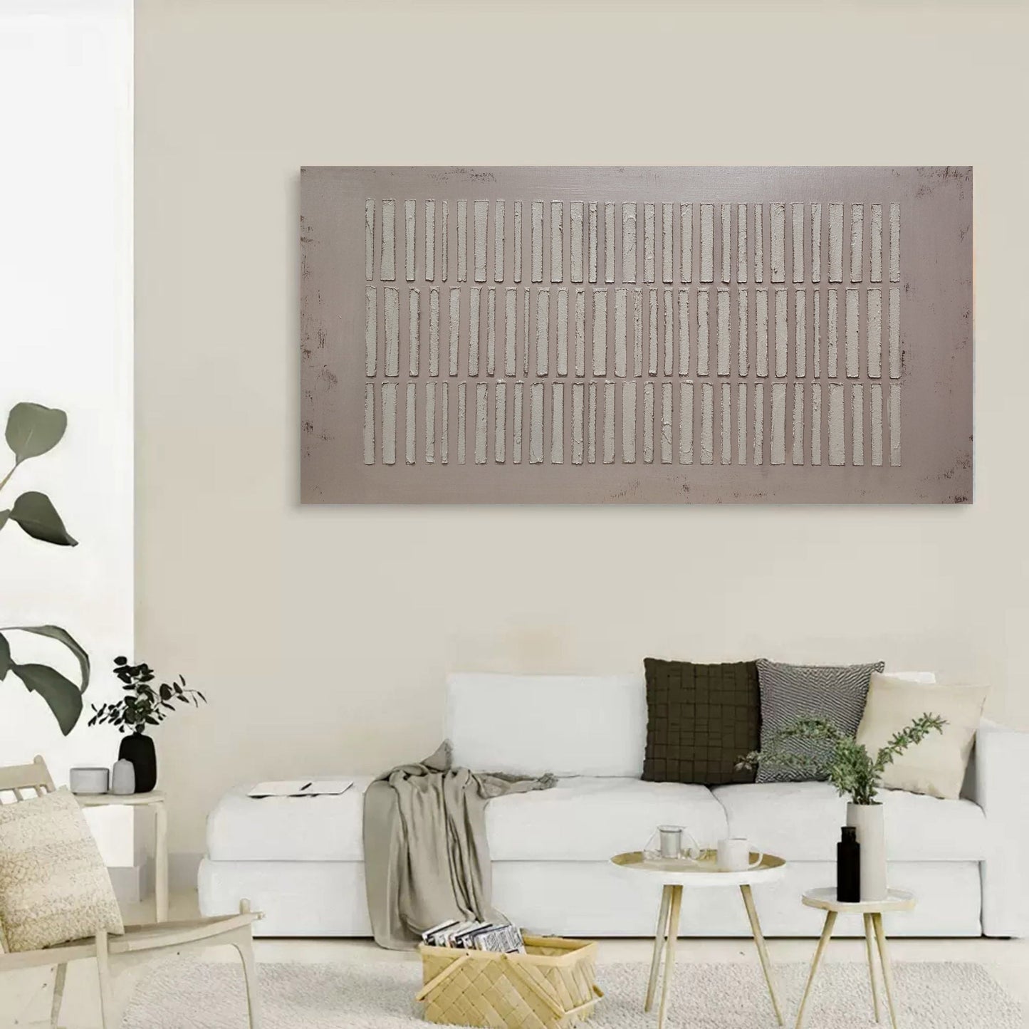Minimalist Wabi-Sabi Oil Painting for Contemporary Home Decor