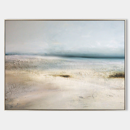 Serene Coastal Landscape Oil Painting for Modern Home Decor