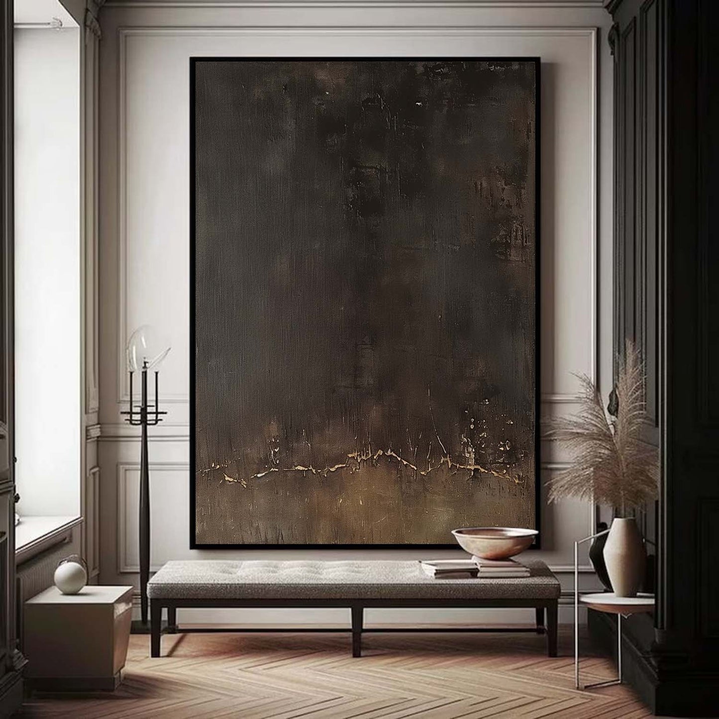 Elegant Minimalist Abstract Oil Painting for Modern Home Decor