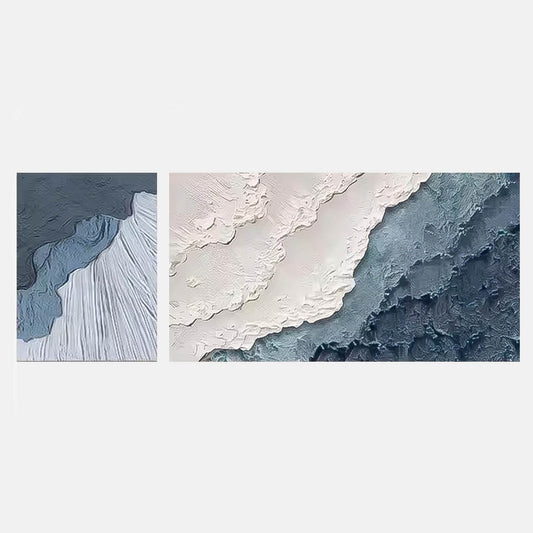 Coastal Serenity: Ocean Waves Oil Painting for Beach Home Decor